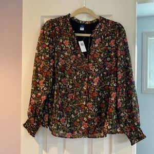 Women’s blouse, Old Navy, black with gold, size small